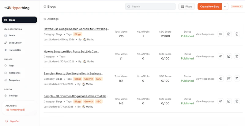 Hyperblog screenshot 1