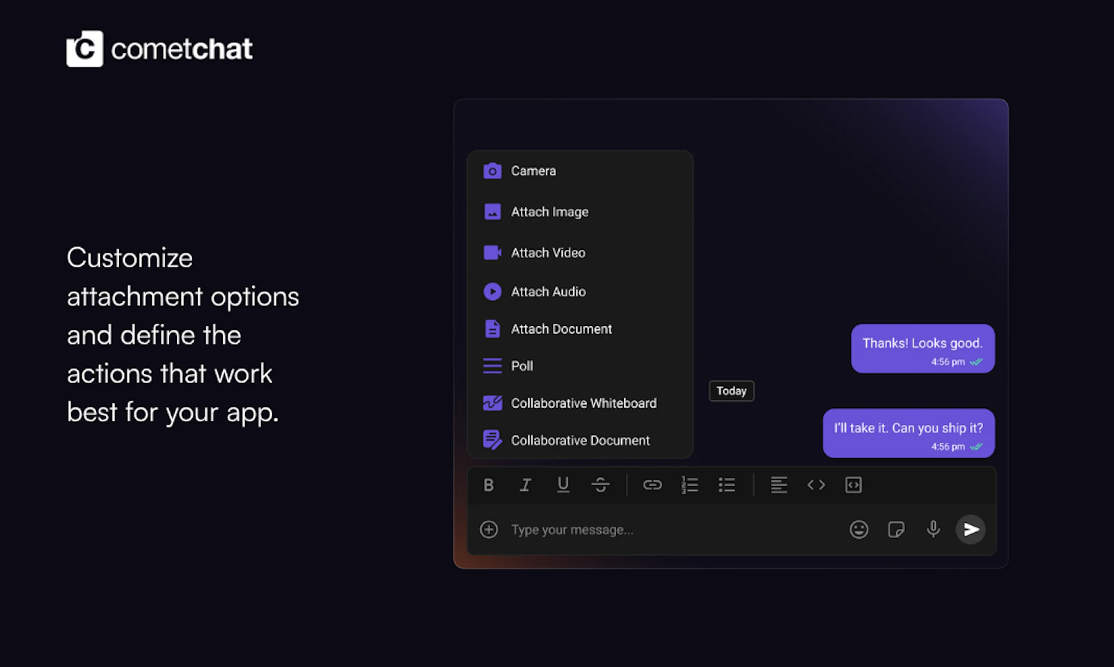 Compact Message Composer by CometChat screenshot 6