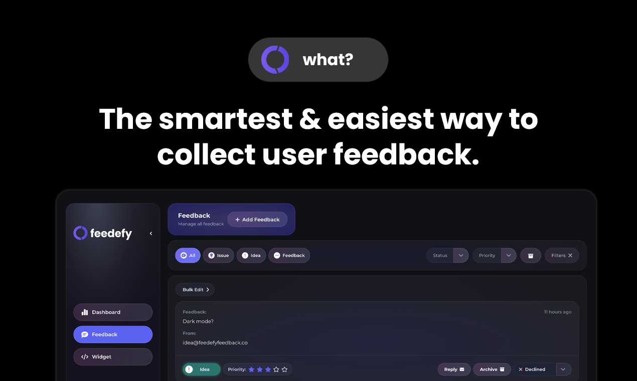 startuptile Feedefy-The smartest & easiest way to collect user feedback