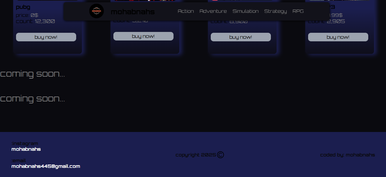 HTML/CSS Games Store Template gallery image