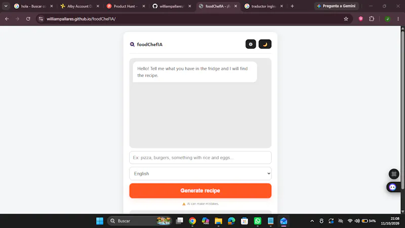 foodChefIA screenshot 2