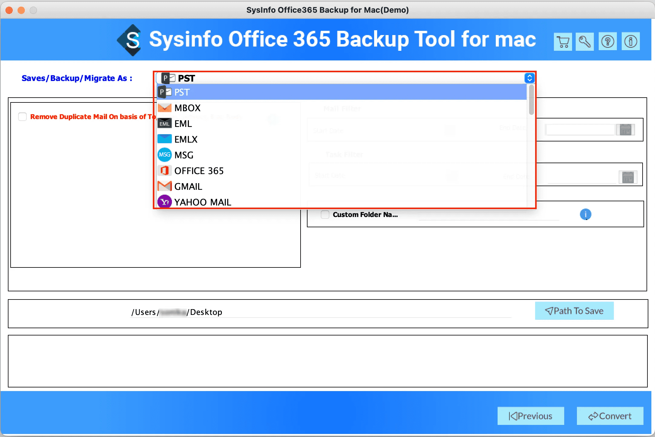 Sysinfo Office 365 أداة نسخ احتياطي لـ Mac media 4