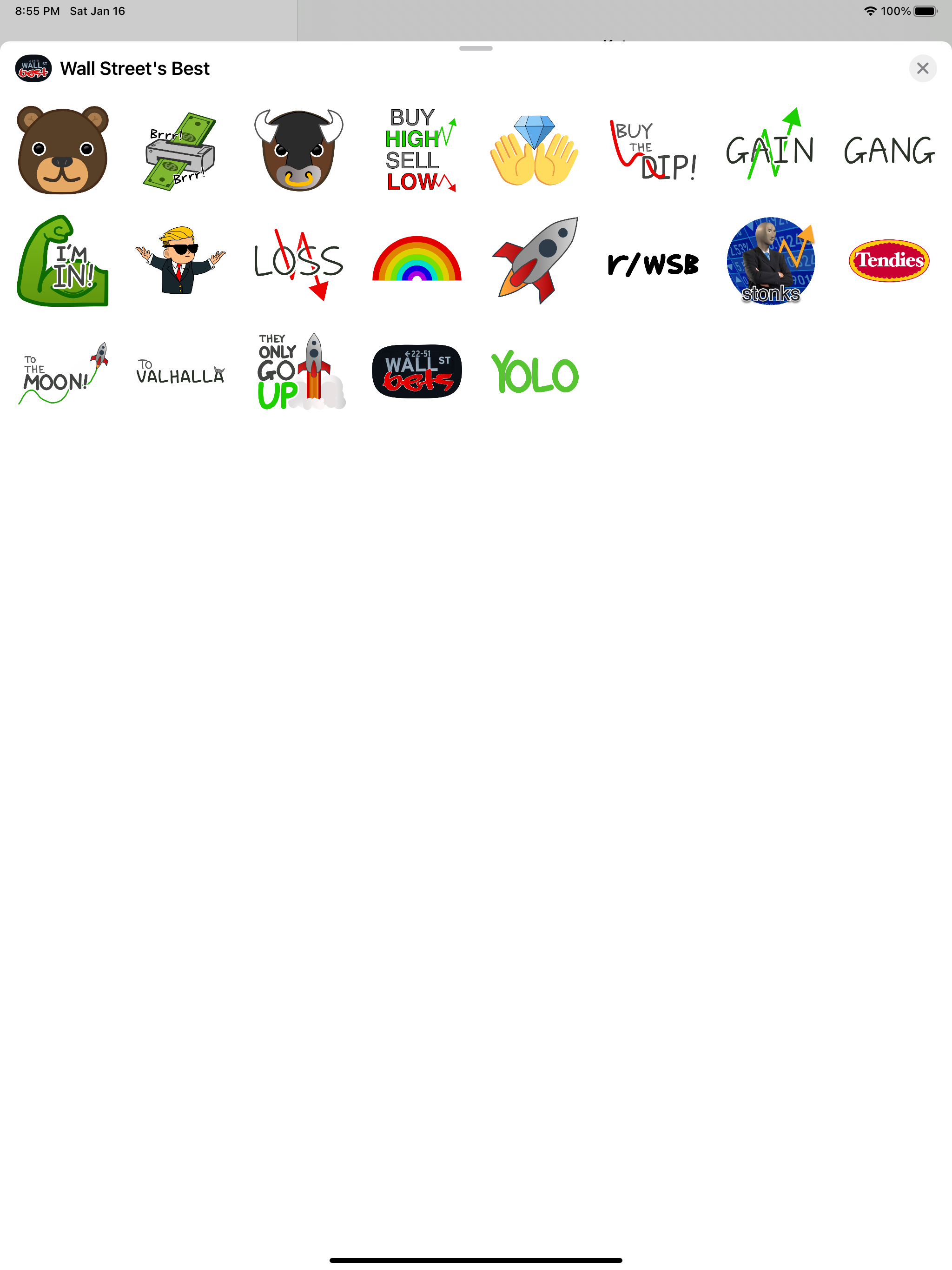 Wall Street’s Best iMessage Stickers gallery image