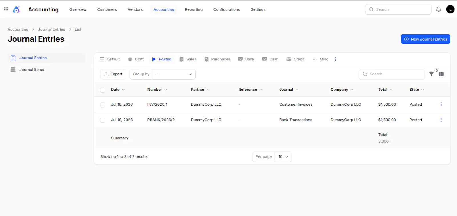 Aureus ERP screenshot 2