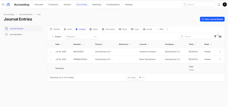 Aureus ERP screenshot 2