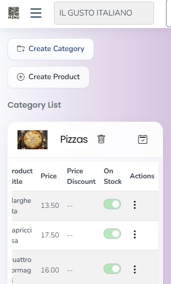 My QRMenu gallery image