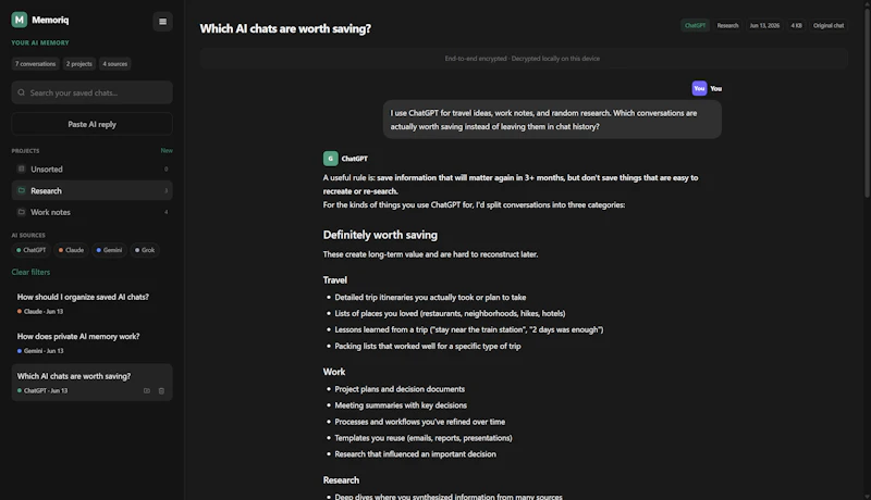 Memoriq screenshot 4