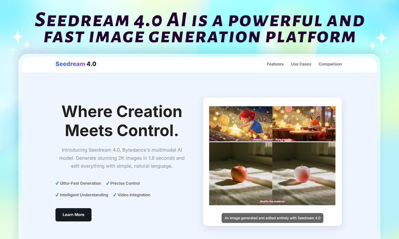 Seedream 4.0 AI - Seedream 4.0 AI is een snel platform voor het genereren van afbeeldingen media 2