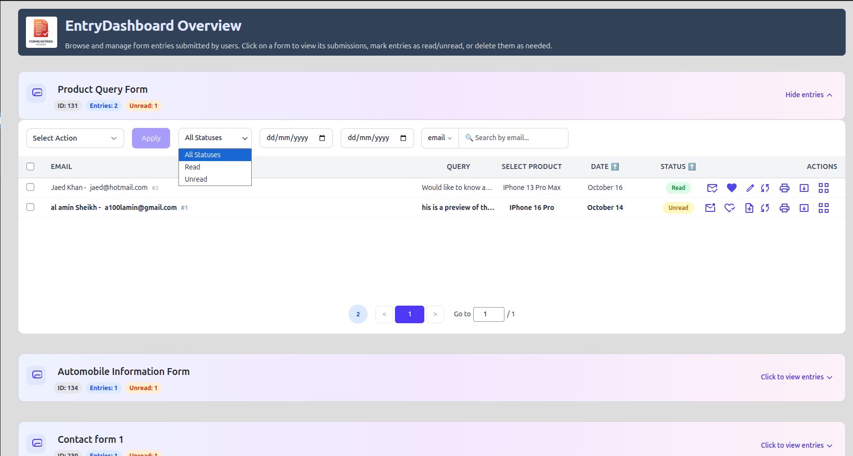 EntryDashboard gallery image