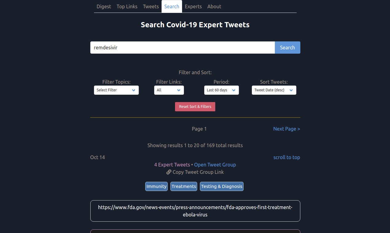 Covid Expert Tweets gallery image