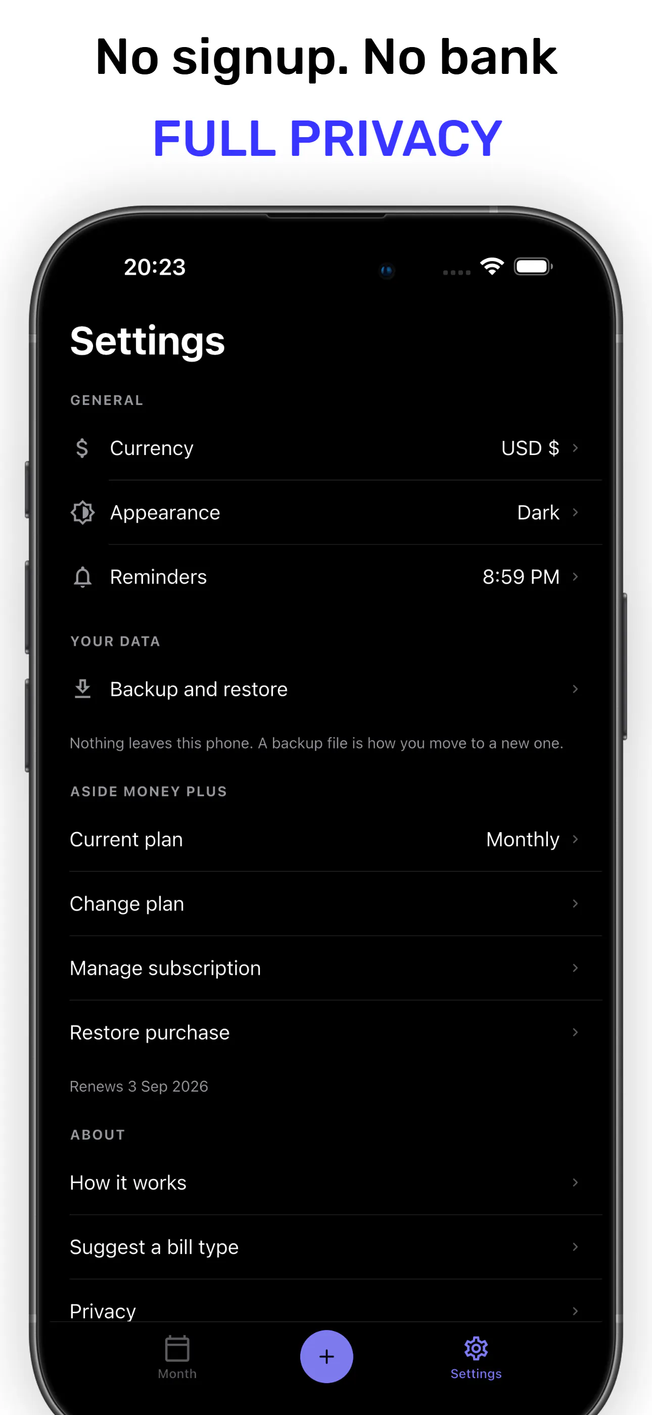 Aside Money: Bill Reminders gallery image