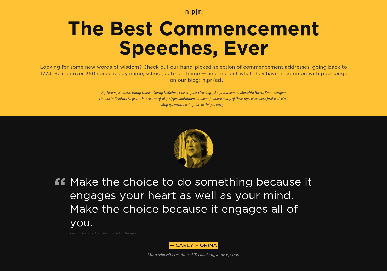 Commencement, by NPR