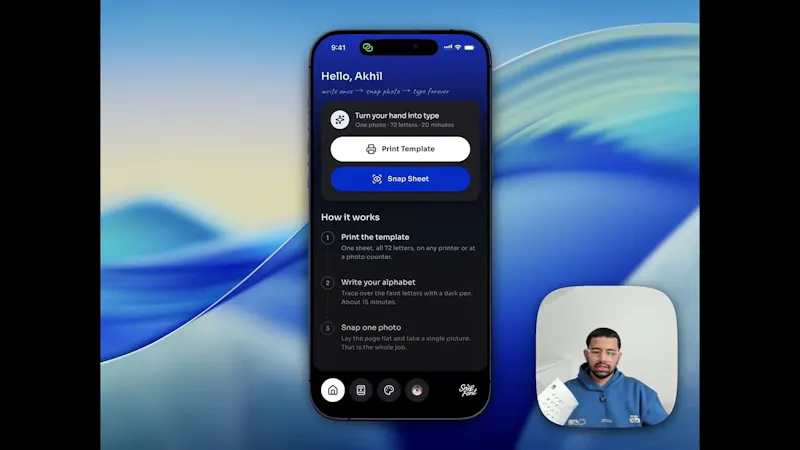 SnapFont: Handwriting Font screenshot 1 (video preview)