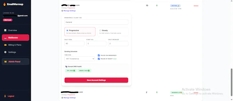 EmailWarmup screenshot 4