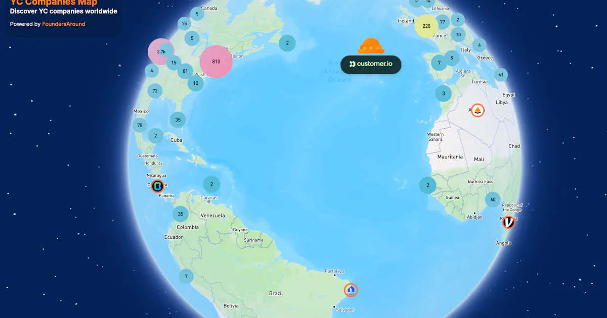 YC Companies Map
