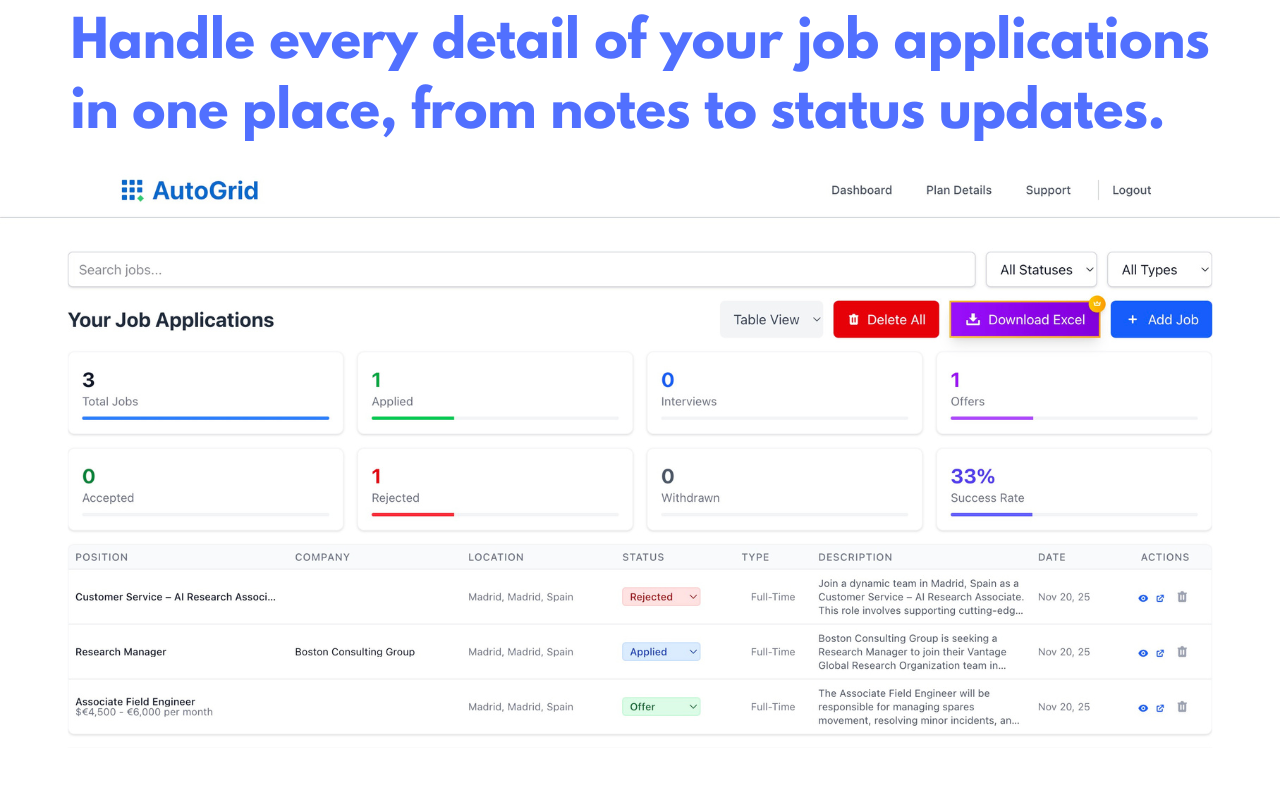 AutoGrid - Main product screenshot demonstrating key features and user interface