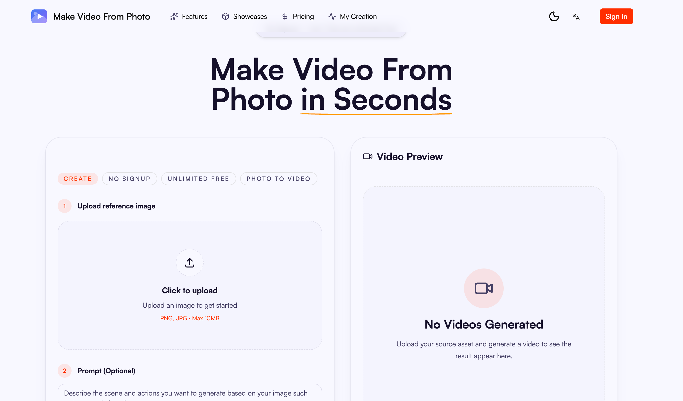 make video from photo gallery image