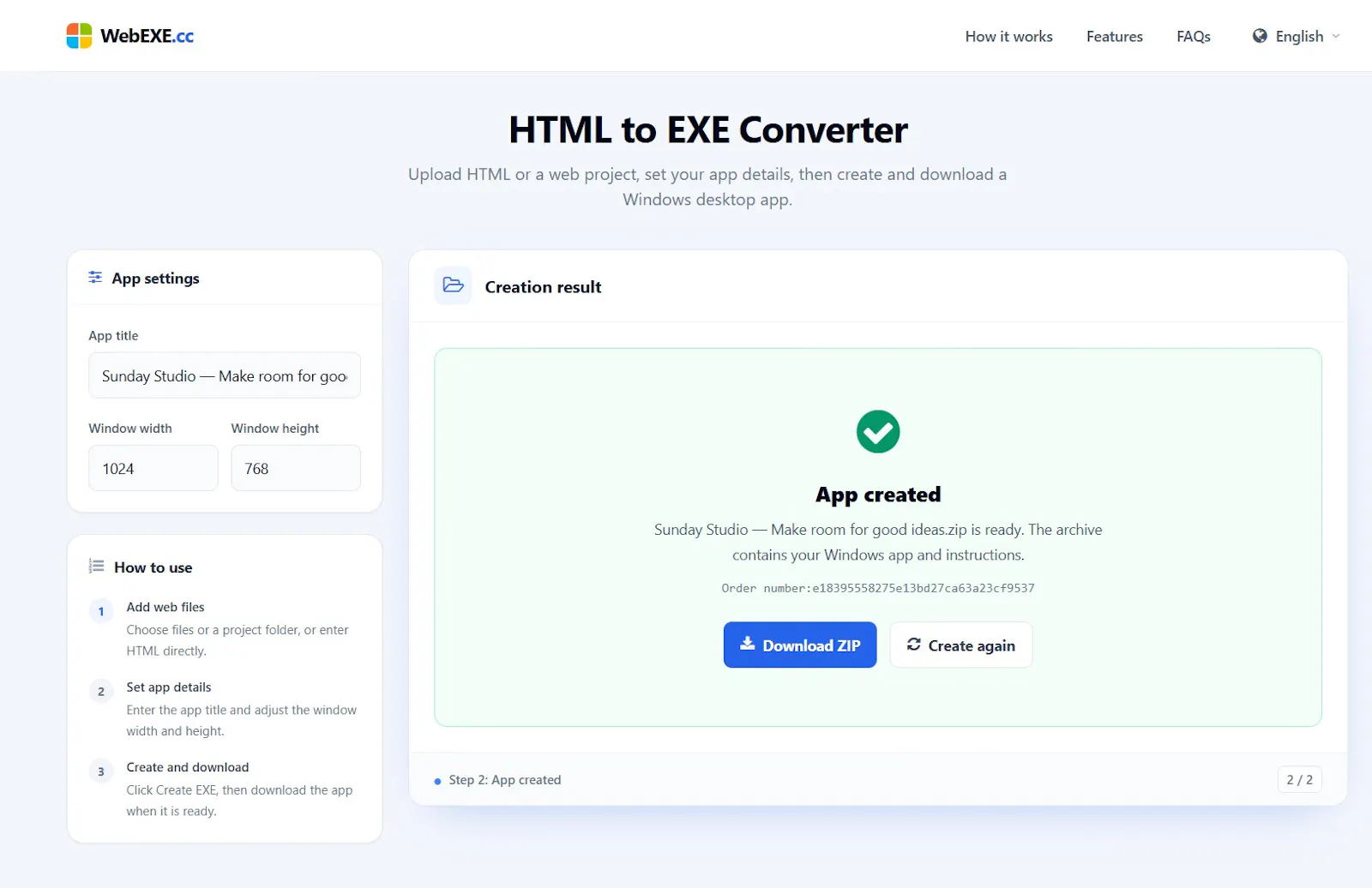 WebEXE screenshot 2