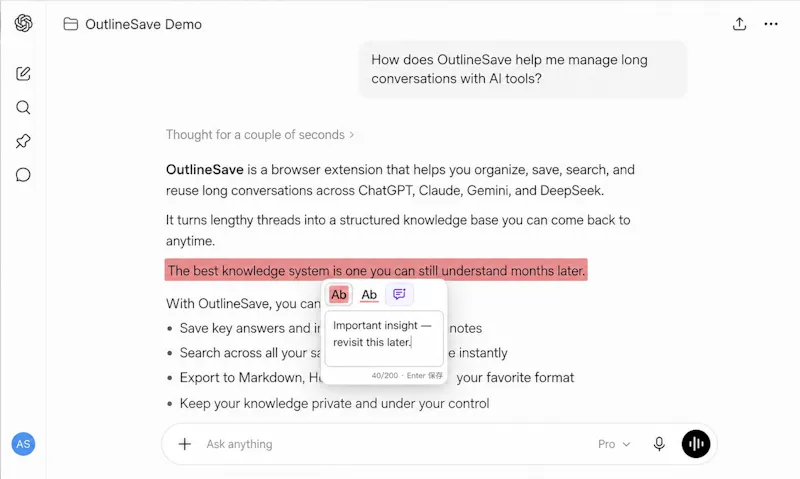 OutlineSave: AI Chats to Offline HTML screenshot 6