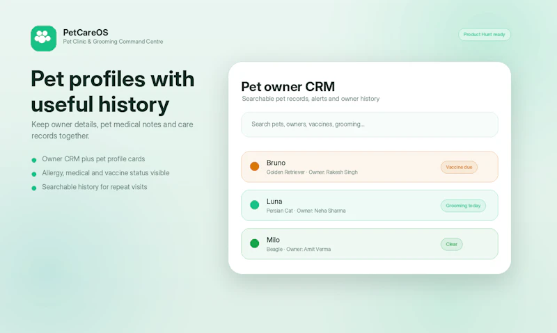PetCareOS — Pet Clinic Command Centre screenshot 6