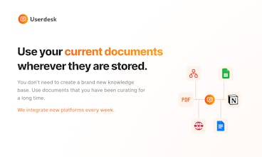 Screenshot of Userdesk interface showing document integration