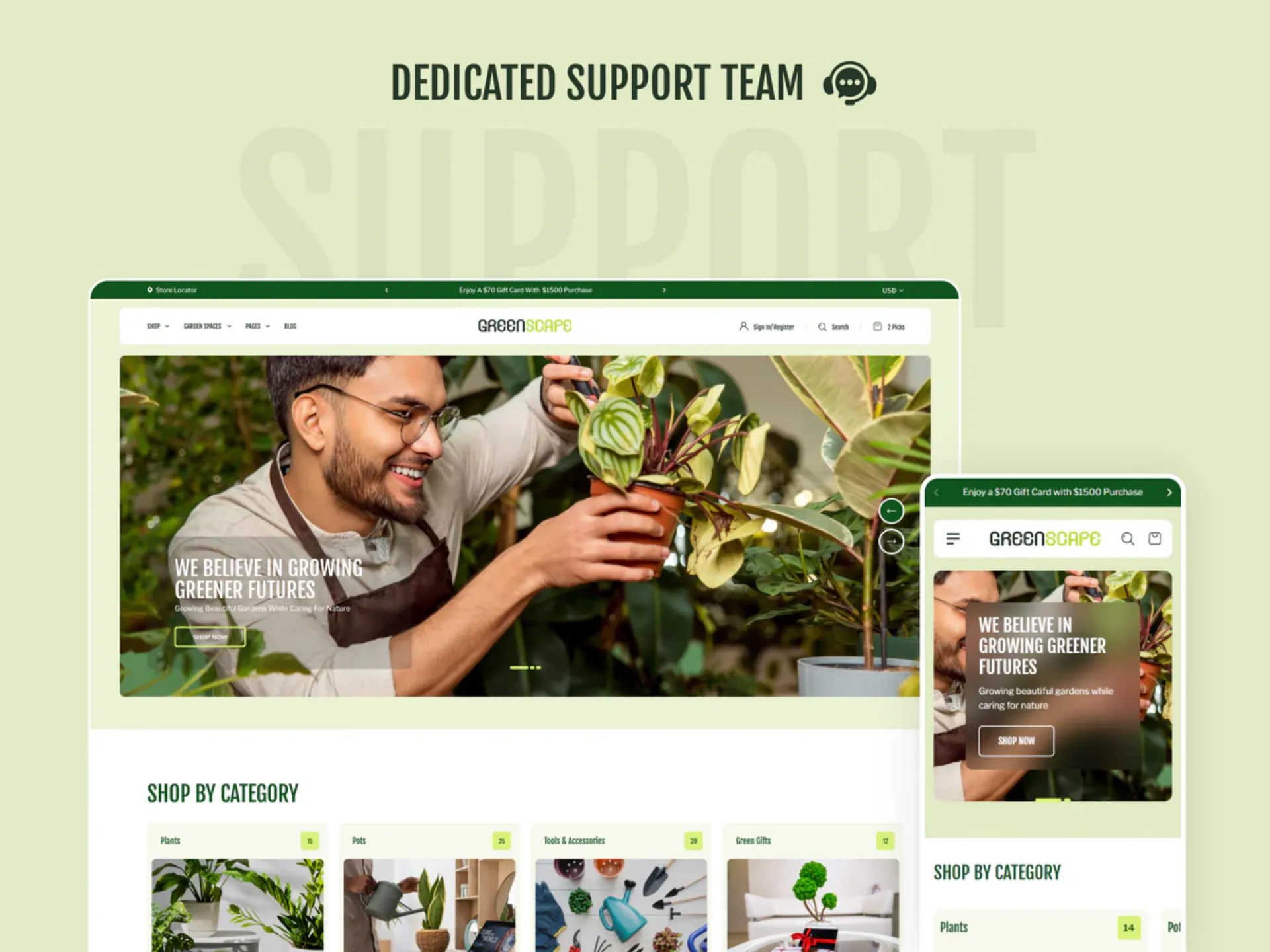 Greenscape Plants Shopify Theme gallery image