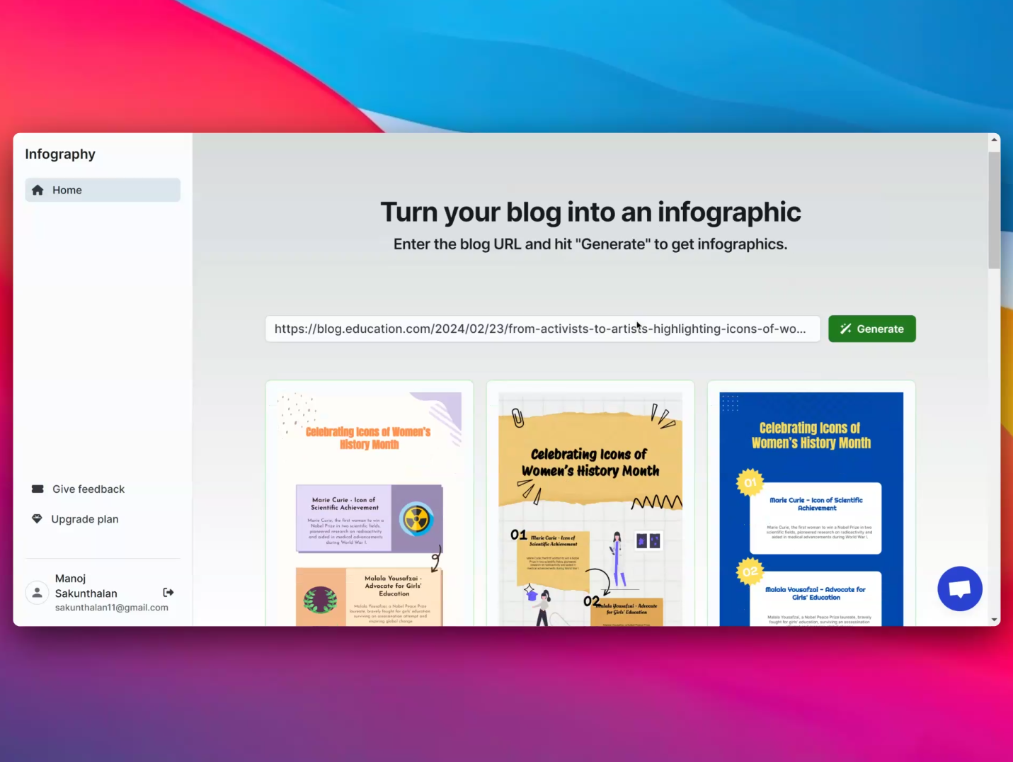 startuptile Infography-Turn your blogs into stunning shareable infographics.