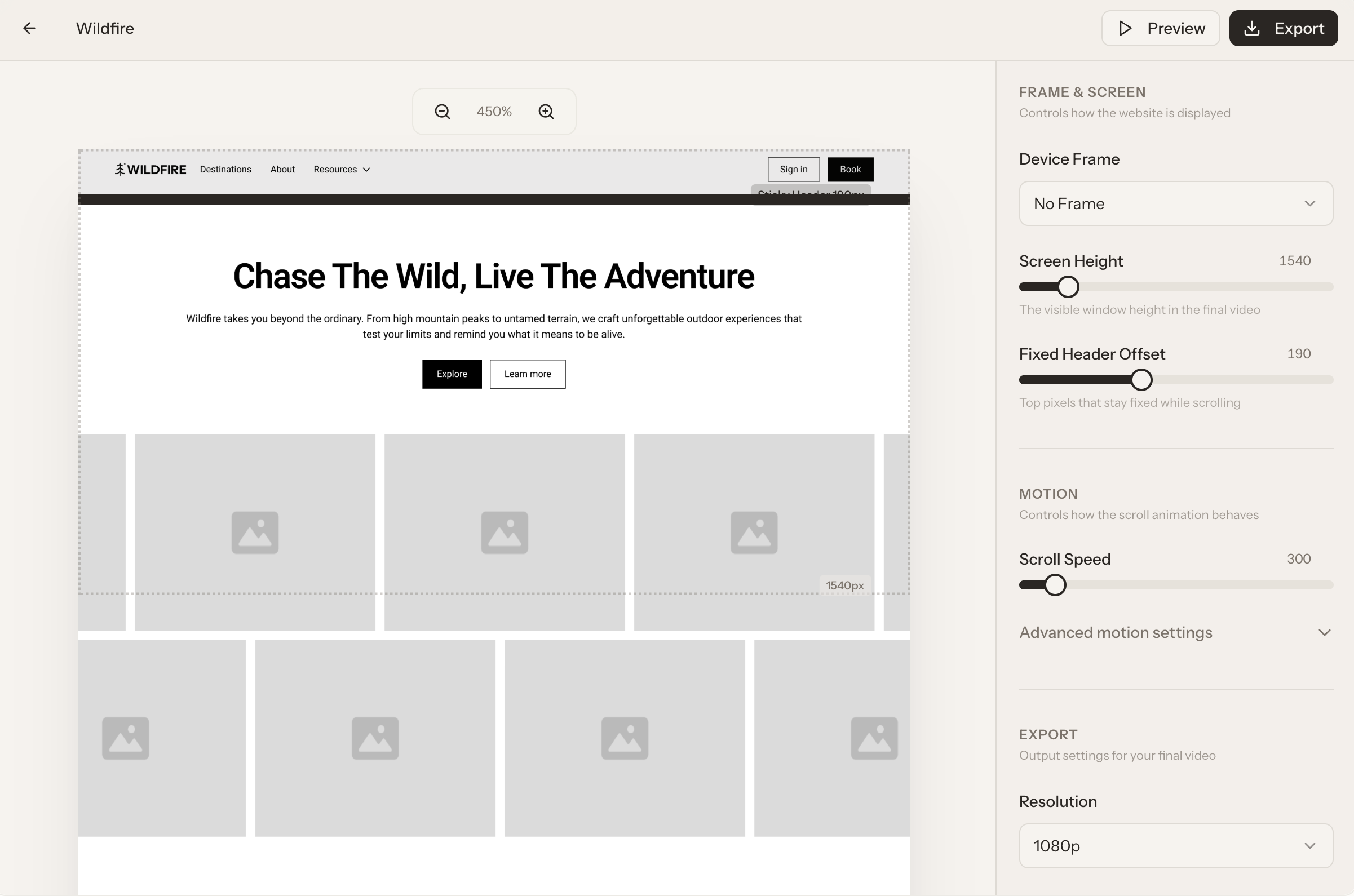 Scrollify — Turn screenshots into videos - Screenshot 2 showing product features and functionality