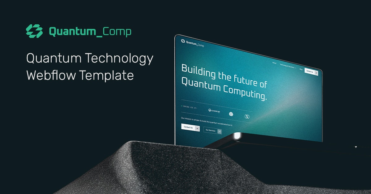 QuantumComp Webflow Website Template - Main product screenshot demonstrating key features and user interface