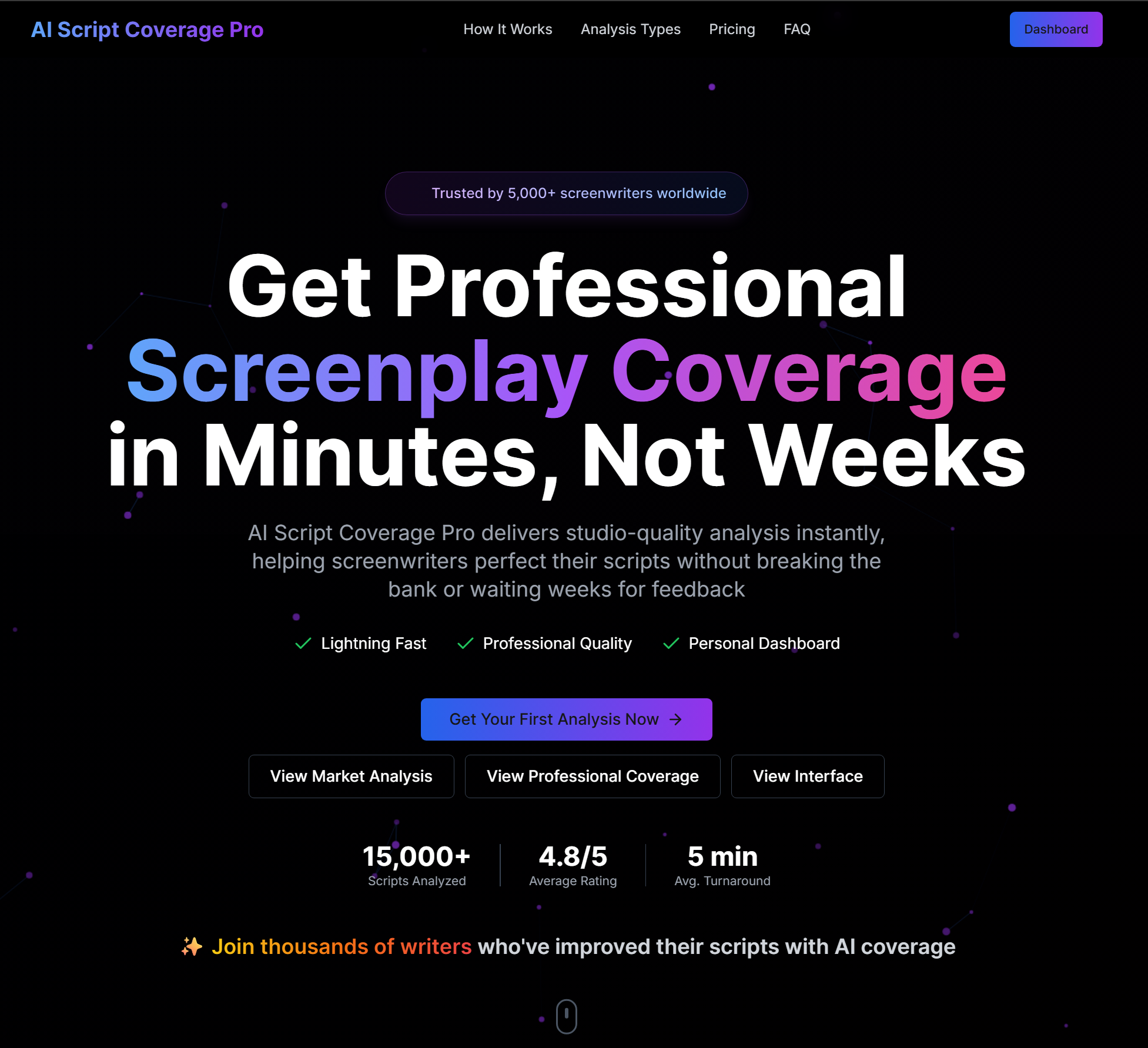 AI Script Coverage Pro - รับความคุ้มครองบทภาพยนตร์ระดับมืออาชีพในไม่กี่นาทีไม่ใช่สัปดาห์! media 2