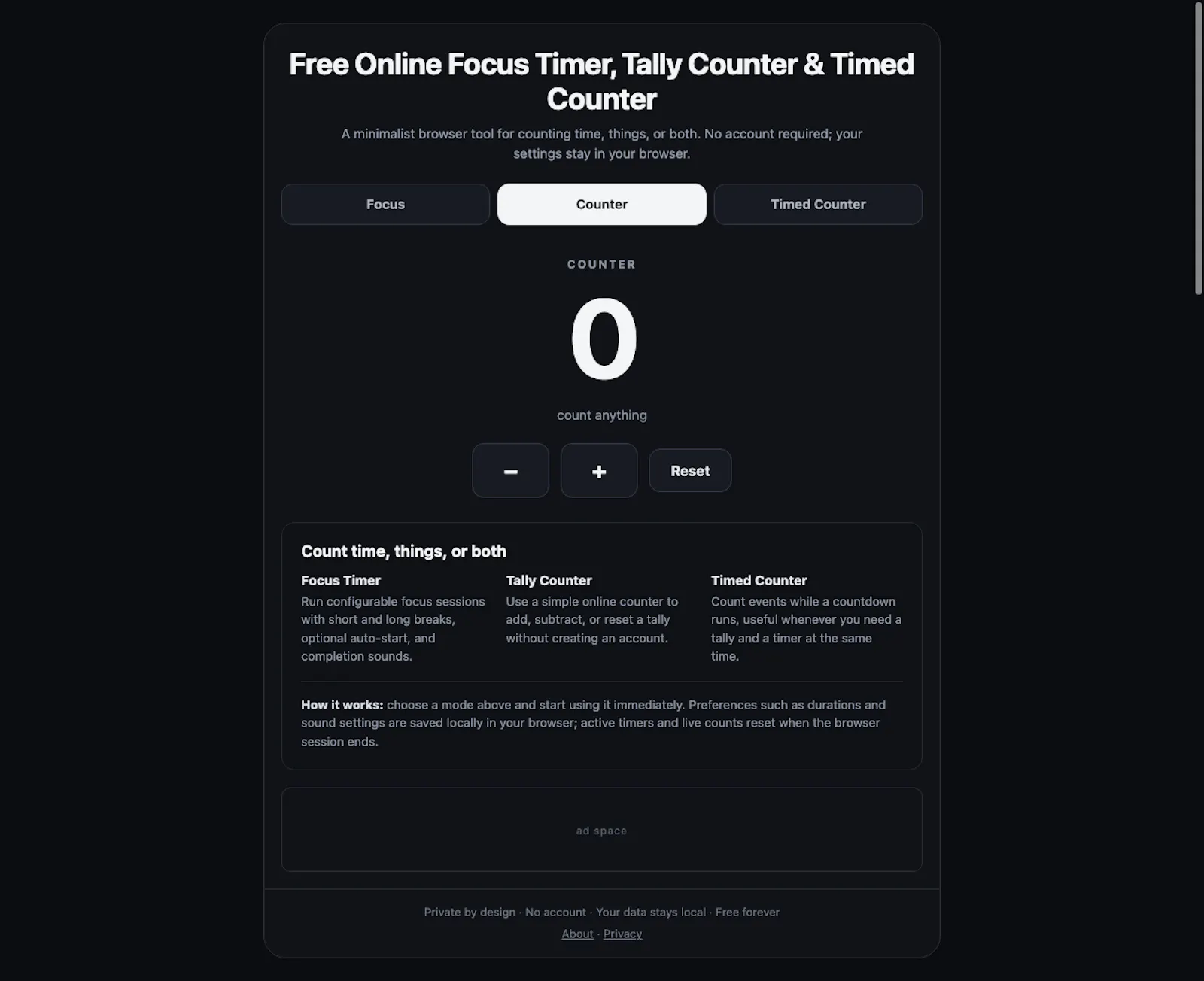 Minimal Time + Count screenshot 2