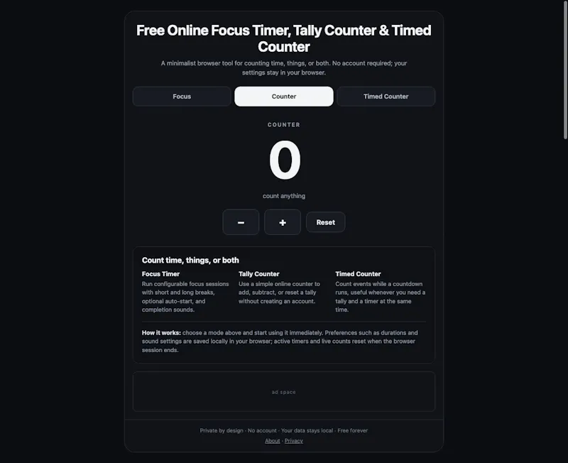 Minimal Time + Count screenshot 2