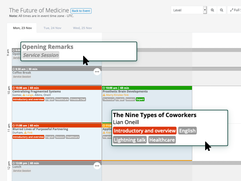 Sessionize gallery image