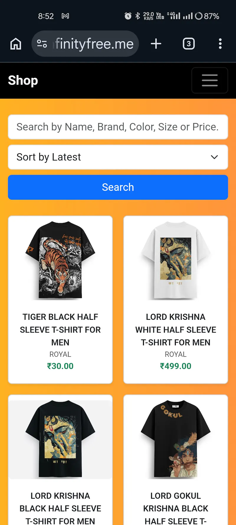 Royal Online Shopping website  screenshot 3
