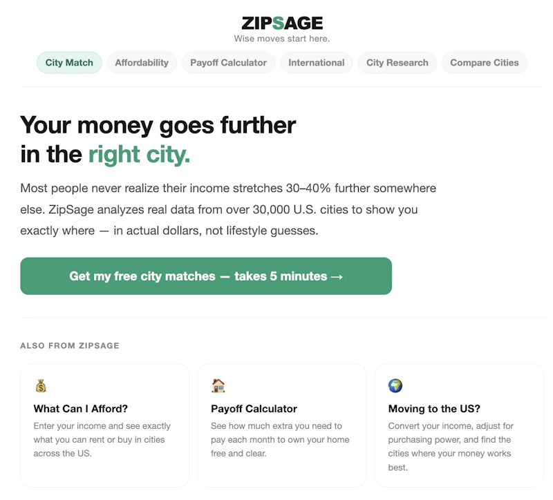 ZipSage — Wise moves start here screenshot 2