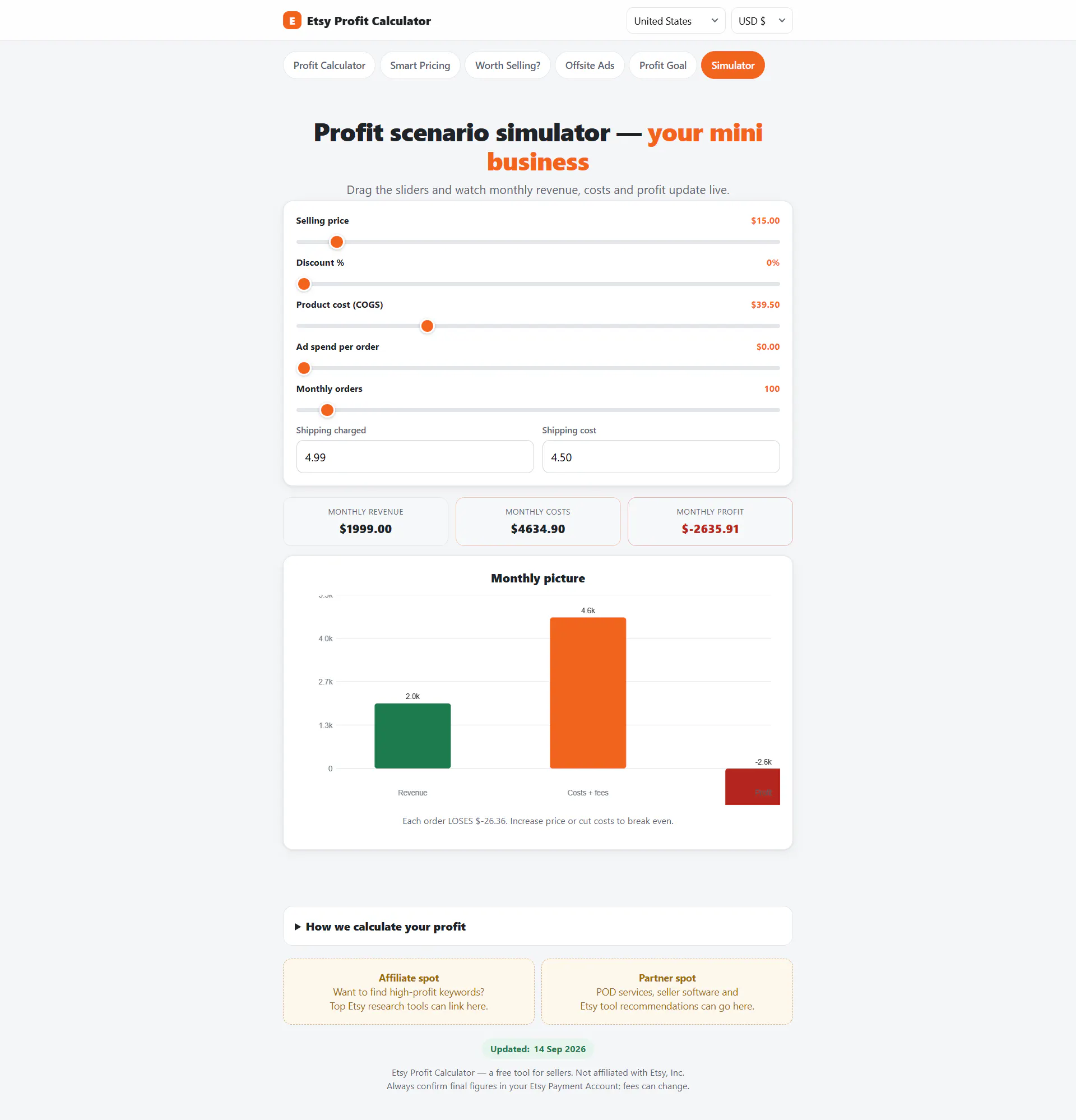Etsy Profit Calculator gallery image