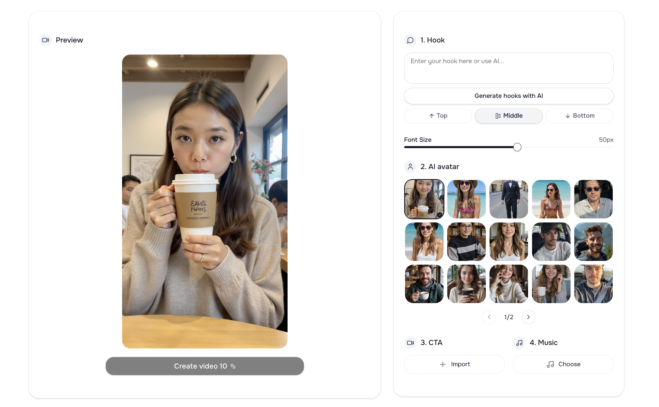 وسائط Carousel & UGC Generator - Reelugc - أتمتة محتوى التسويق الخاص بك مع AI UGC و Carousel 4