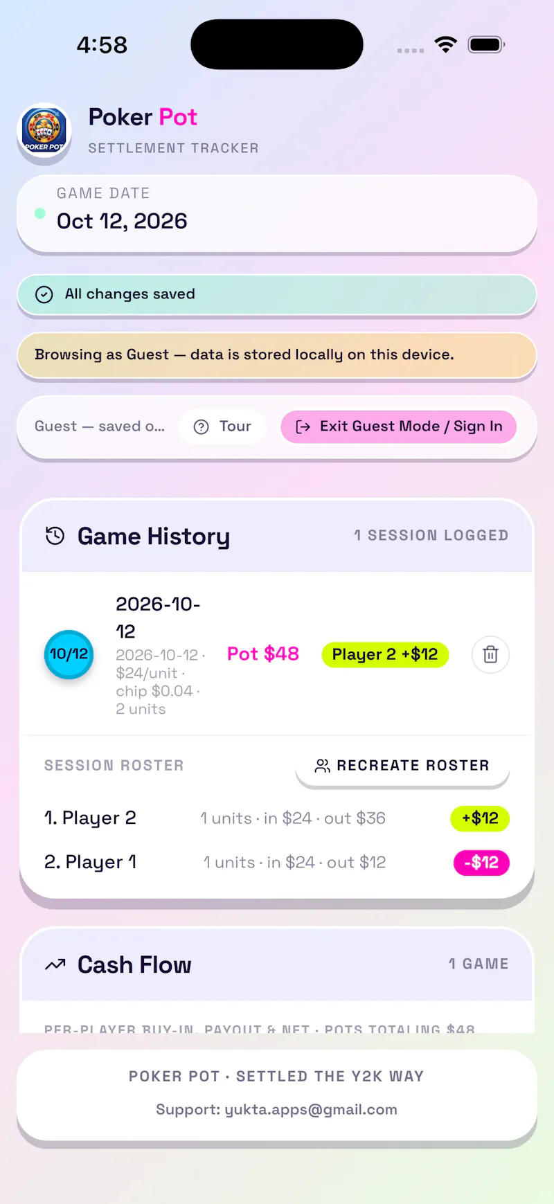 Poker Pot -Track Cashflow,Food & Drinks screenshot 5