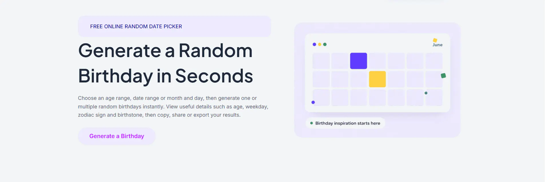 Random Birthday Generator gallery image