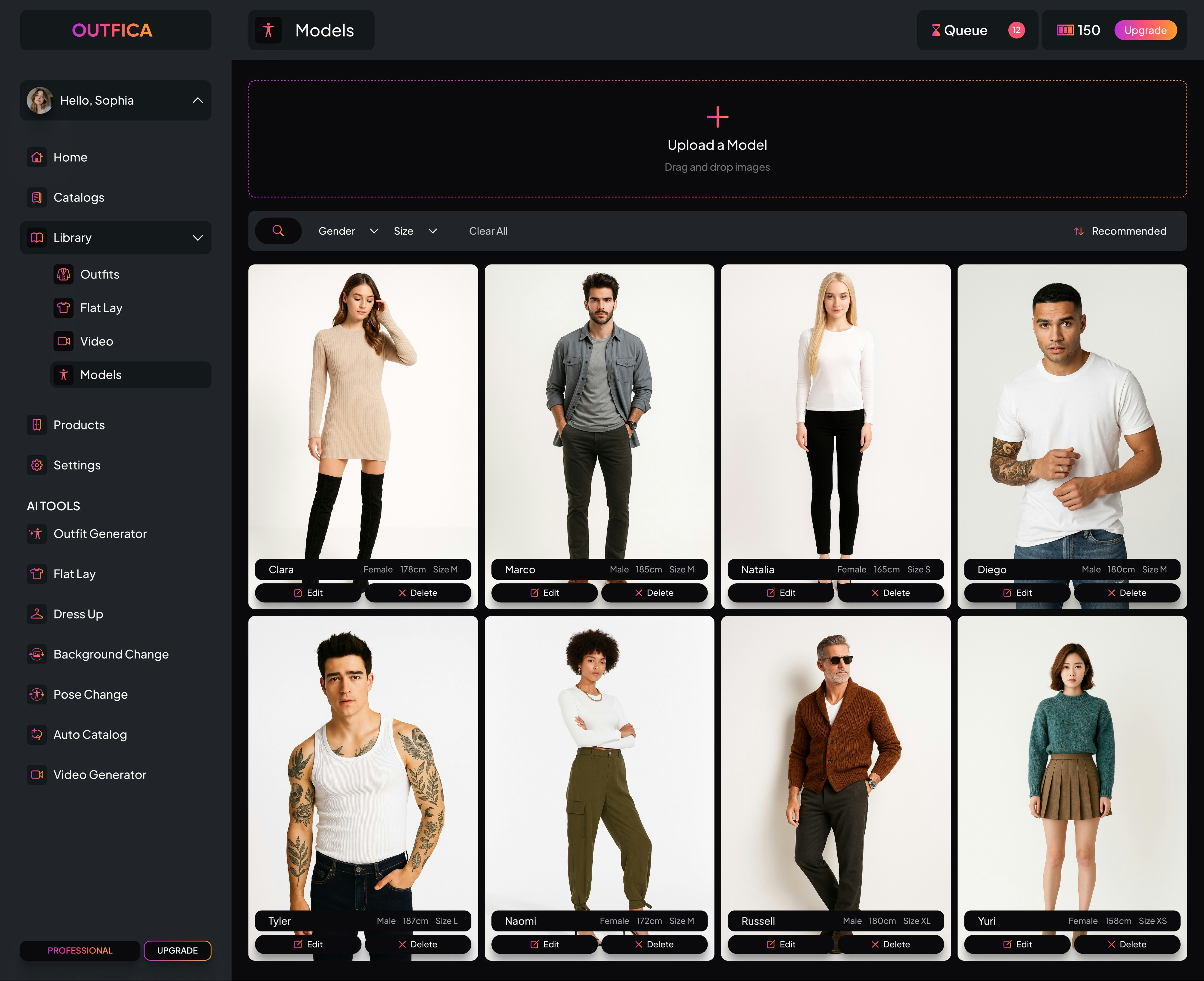 Outfica - Screenshot 2 showing product features and functionality