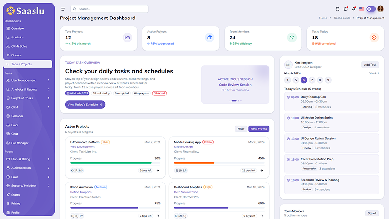SaaSlu - Admin Dashboard gallery image