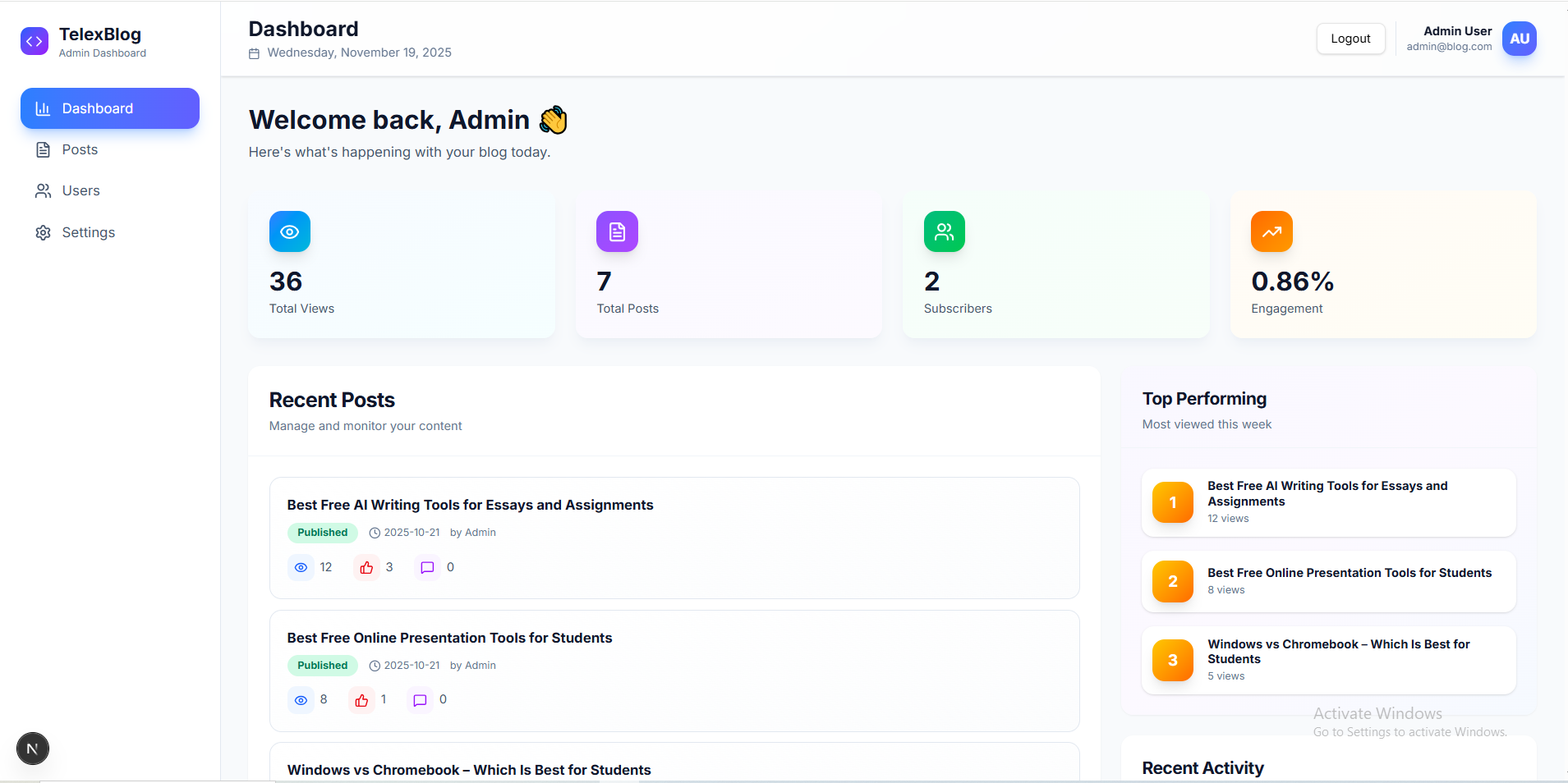 Telex Blog Starter Kit gallery image