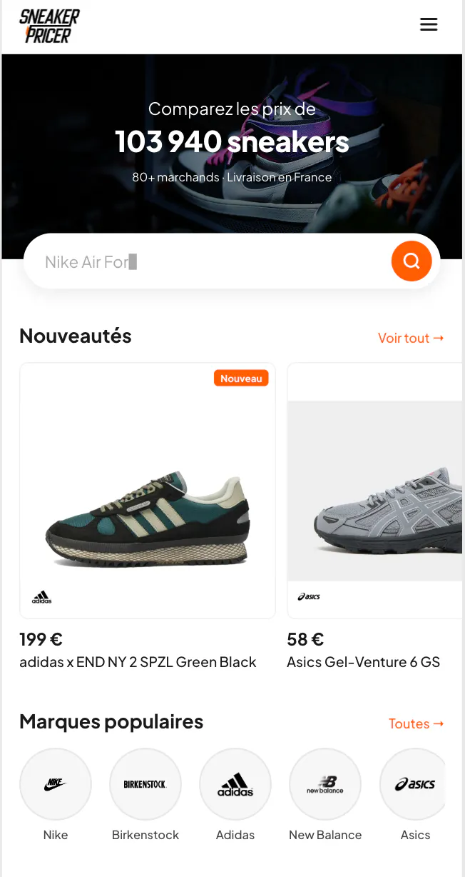Price Comparison for Sneakers gallery image