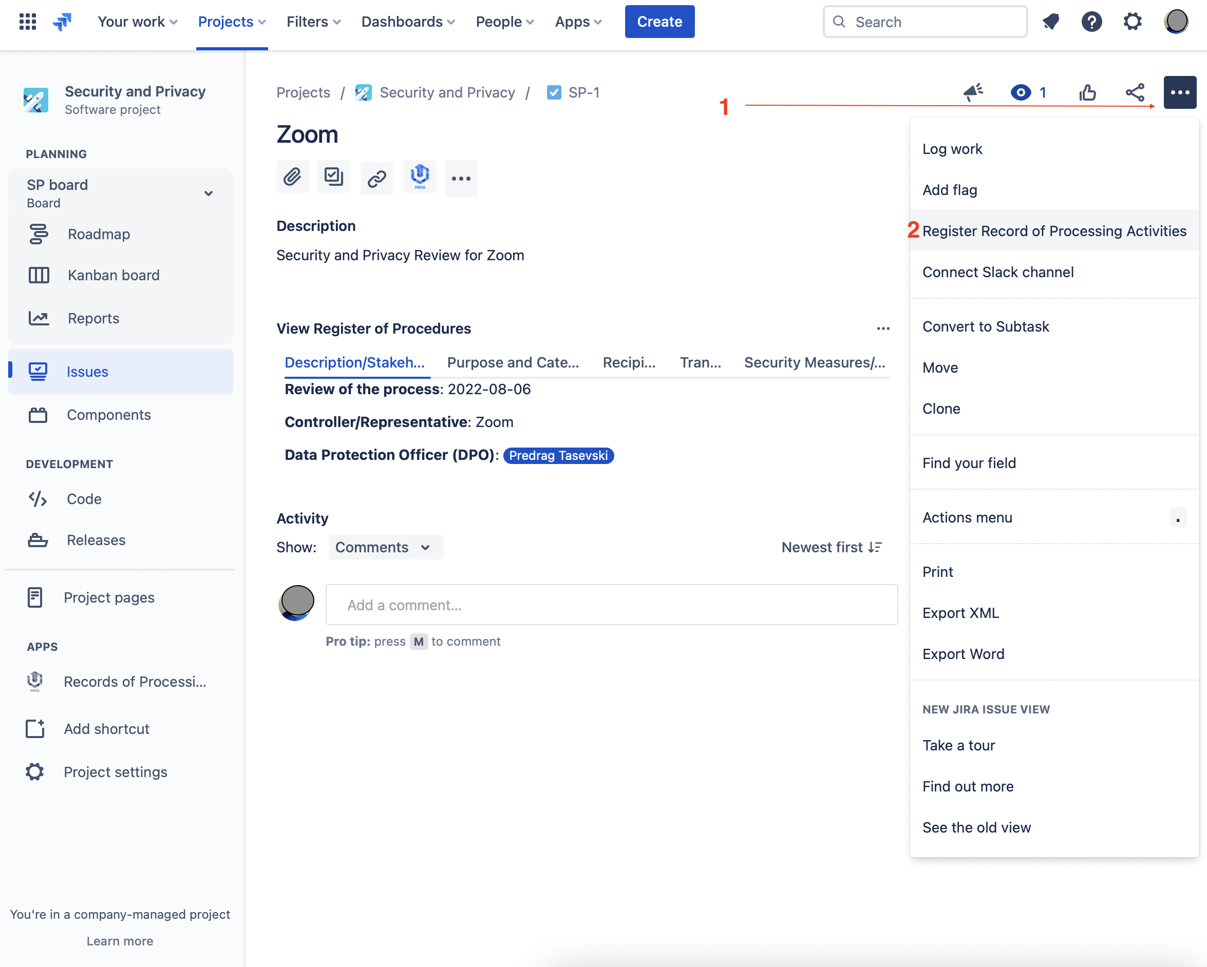 Record elabora le attività di elaborazione per JIRA media 4