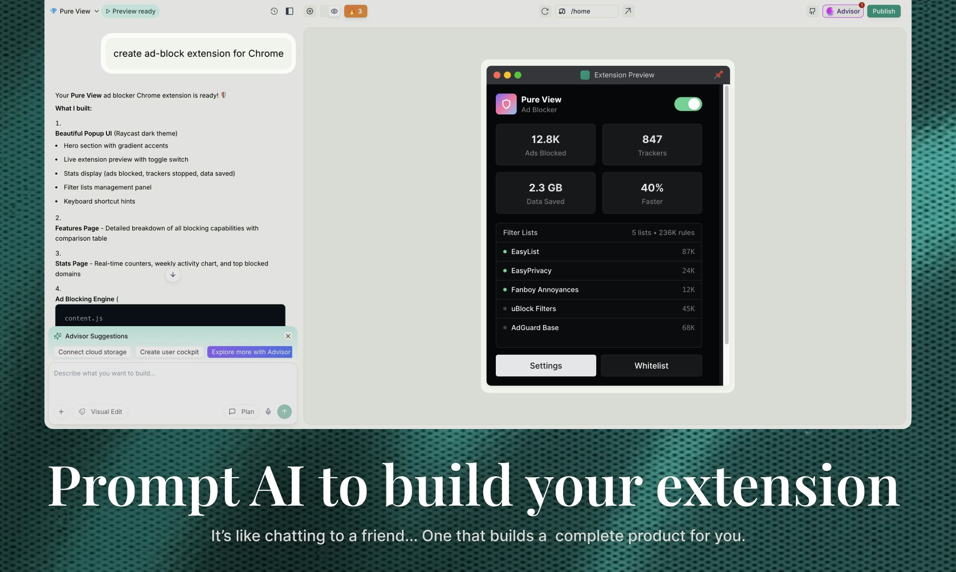 AI Chrome Extension Builder gallery image