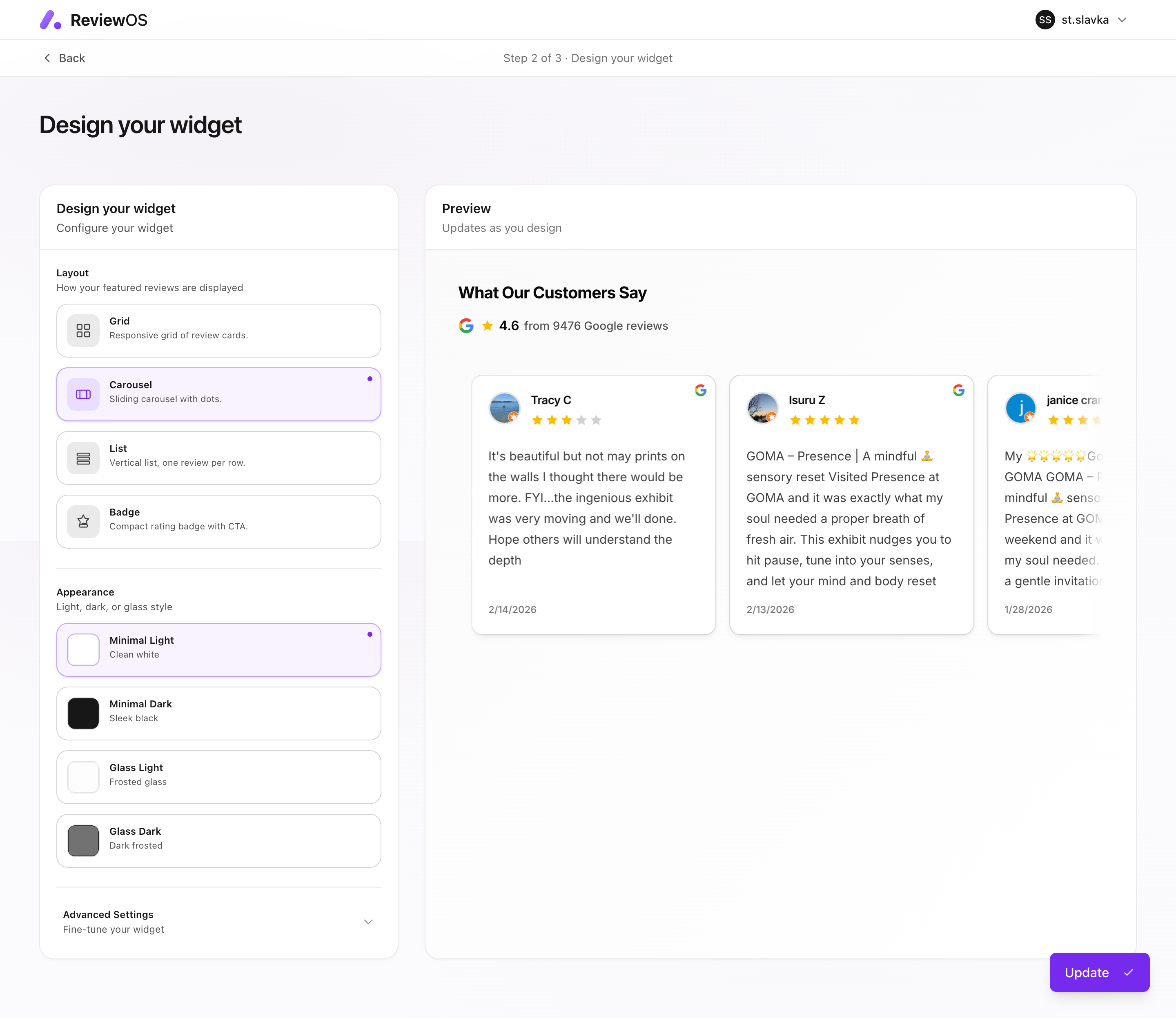 Review OS gallery image