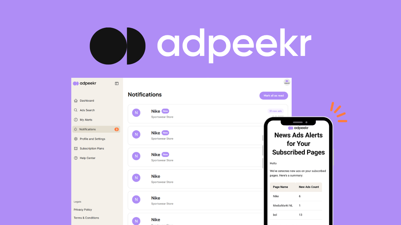 Média Haut-parleur - Vous alerte lorsque vos concurrents lancent de nouvelles annonces 5