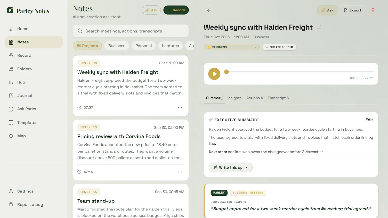 Parley Notes screenshot 5