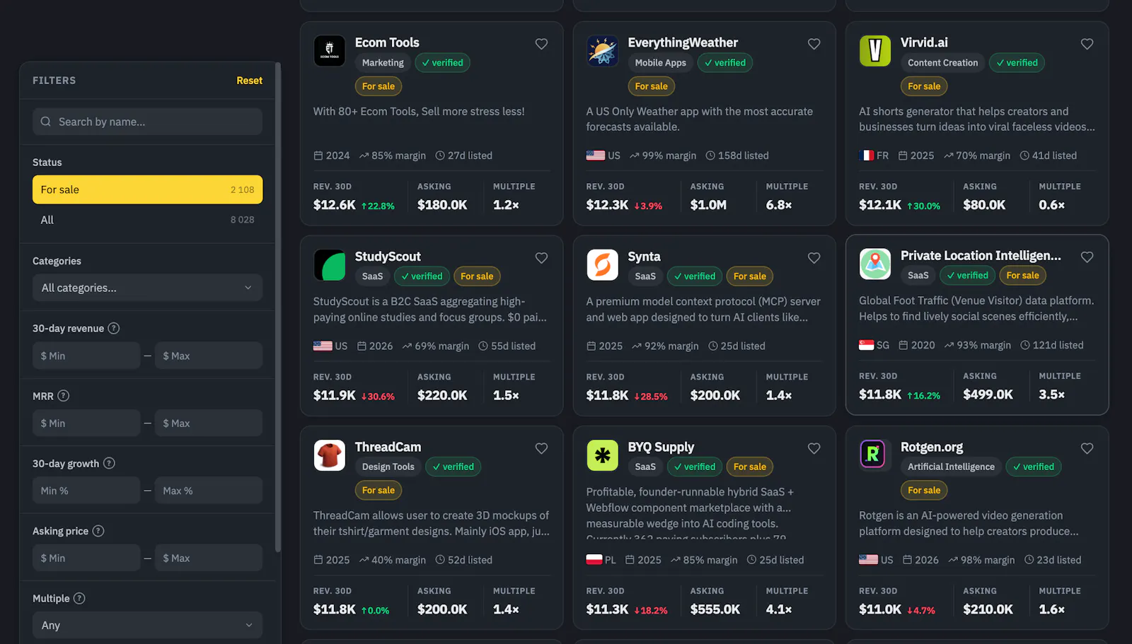 StartupMarket (Real MRR Startups) screenshot 1