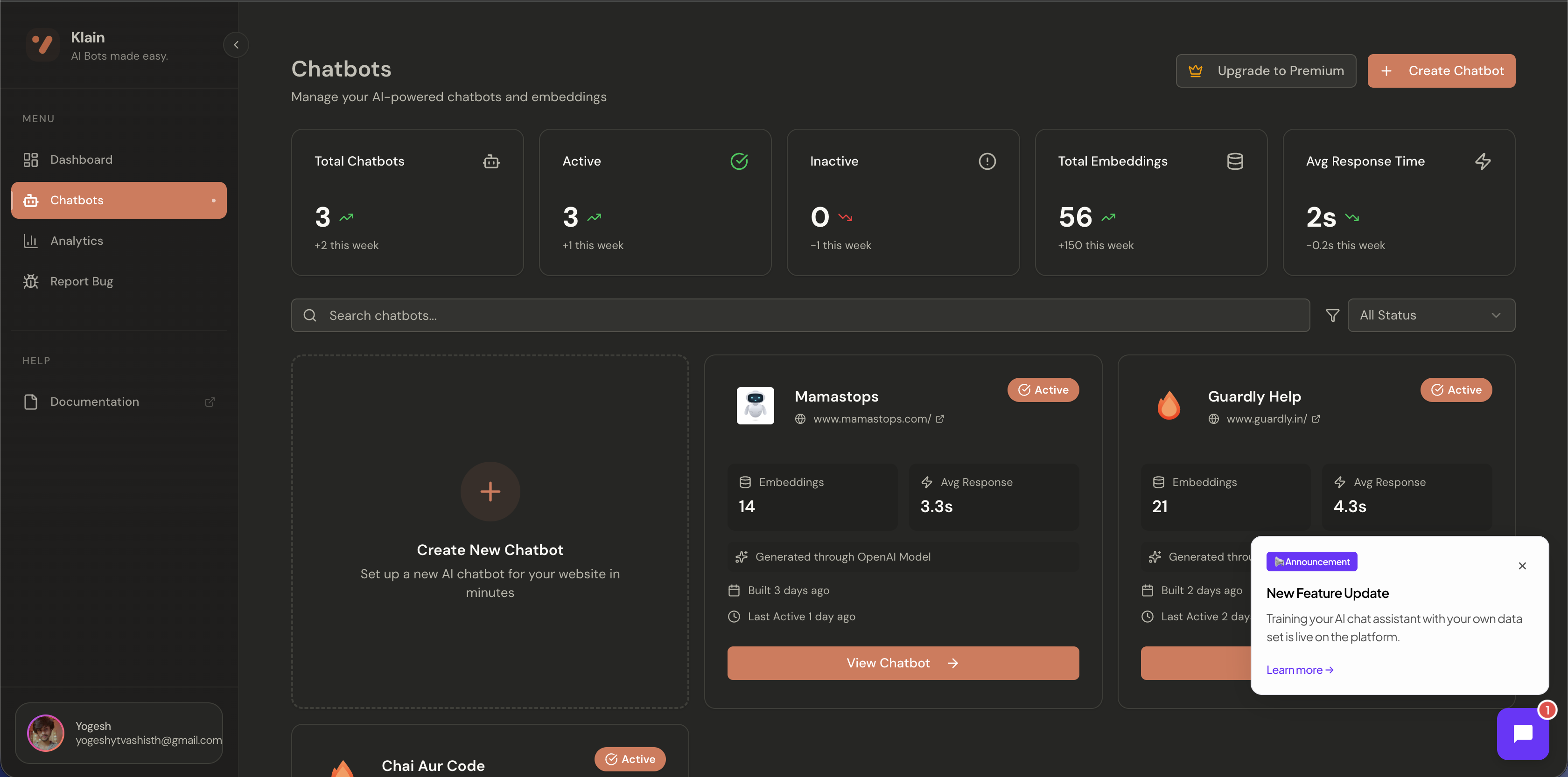 Klain | Lets website talk using AI gallery image